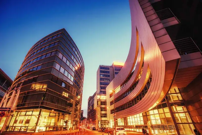 Commercial property at night