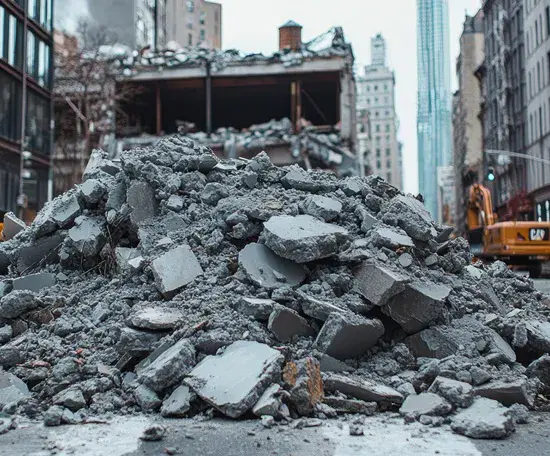 Crew loading construction debris