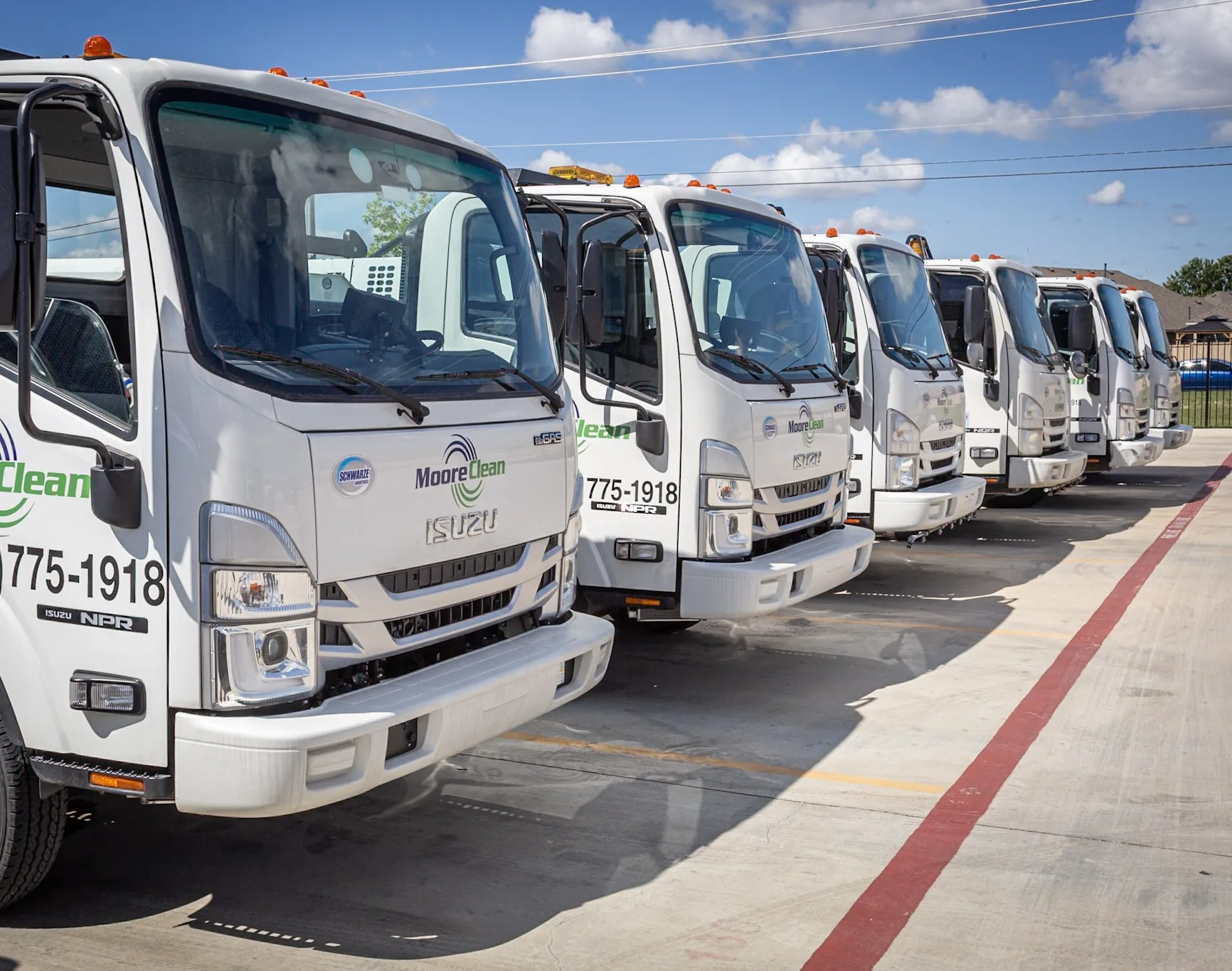 Moore Clean fleet staged at the yard
