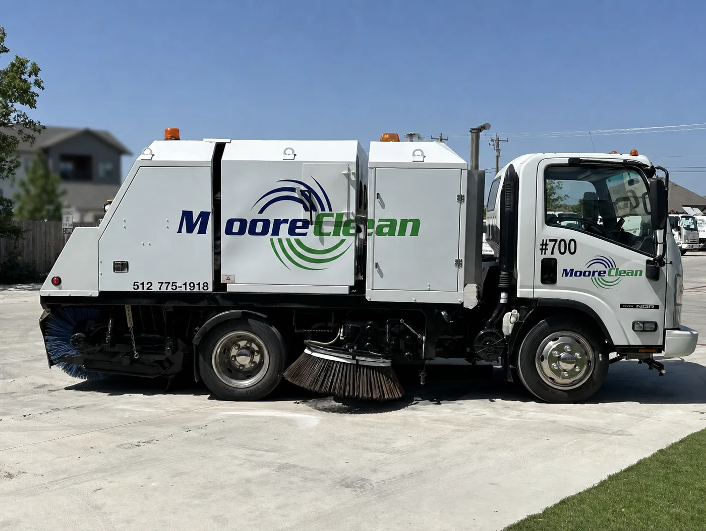 Moore Clean service truck on route in Texas
