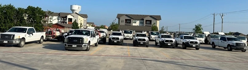 Moore Clean fleet staged at the yard